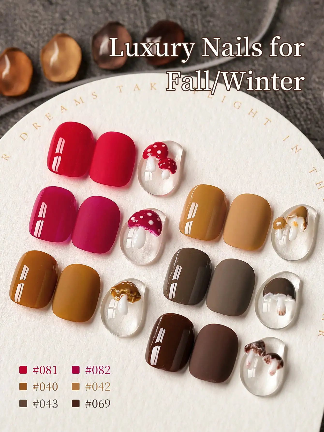 XEIJAYI 6 uds 15ml juego de esmaltes de uñas de Gel rojo marrón, Gel de uñas de remojo LED UV, semipermanente, Gel de Arte de uñas de calidad de salón DIY