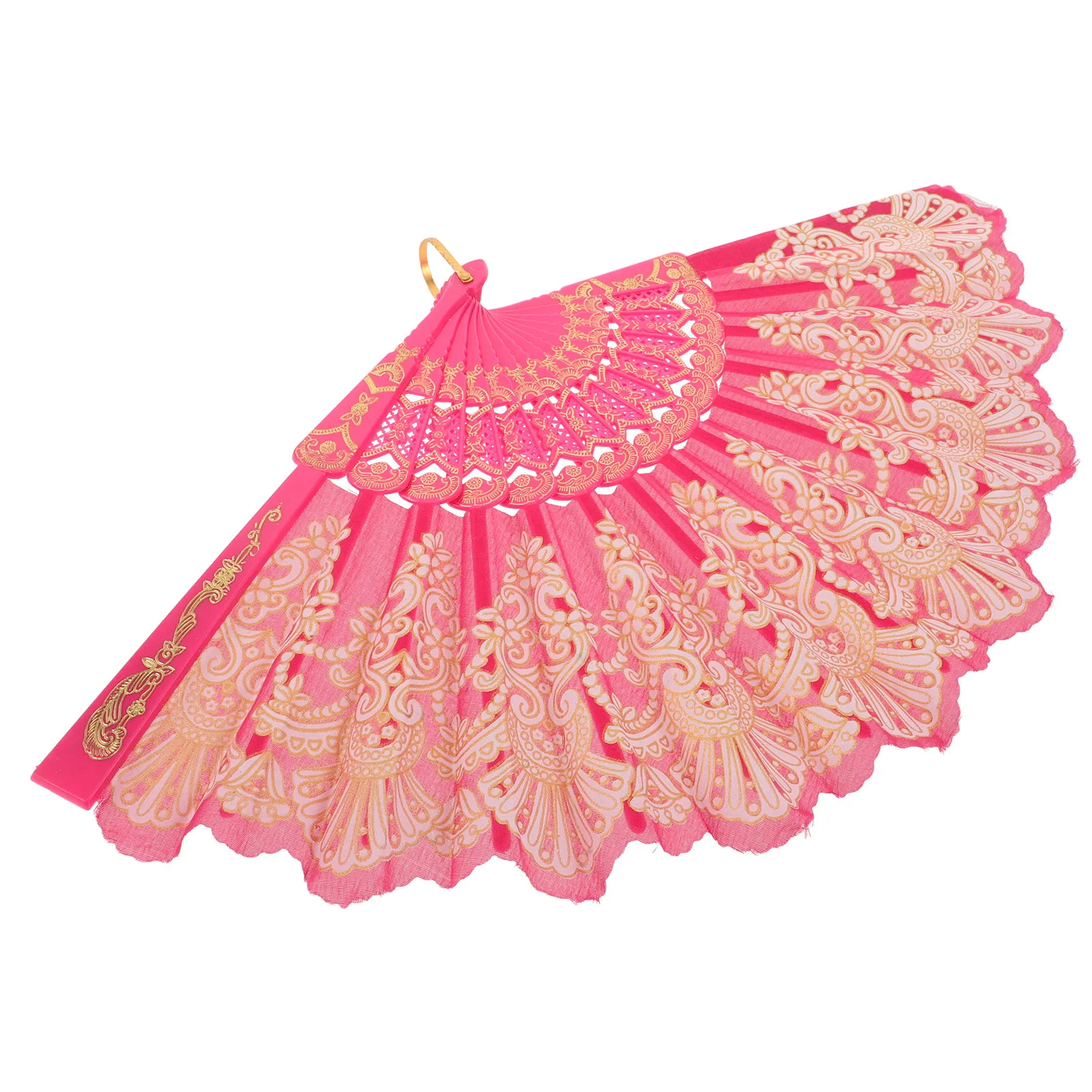 Luxury Chinese Style Folding Fan Handcrafted Noble Elegance Lightweight Portable Vintage Decorative Fan for Women Wedding Ball