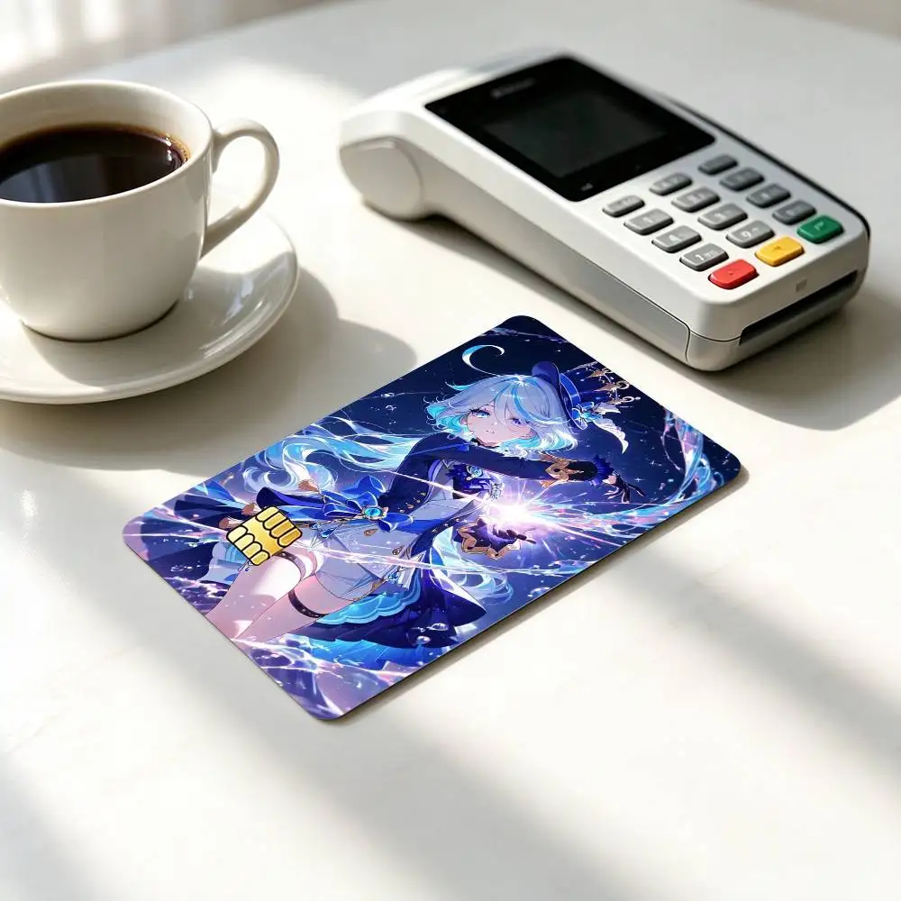 Genshin Impact Furina-A  Credit Card HD Stickers Small Chip Waterproof Sticker Game Card Decal Gift