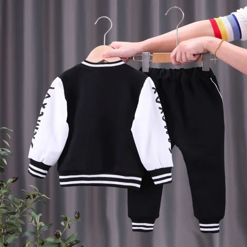 Conjunto de ropa deportiva para bebé, niño y niña, uniforme de béisbol, cárdigan, chaquetas, Top y pantalones, trajes deportivos para niño, Otoño e