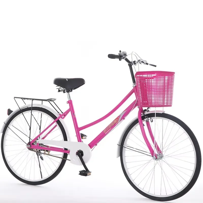 Unisex Lightweight High Carbon Steel Frame 6-Speed Hard Tail Commuter Bike with Plastic Wheels for Men and Women