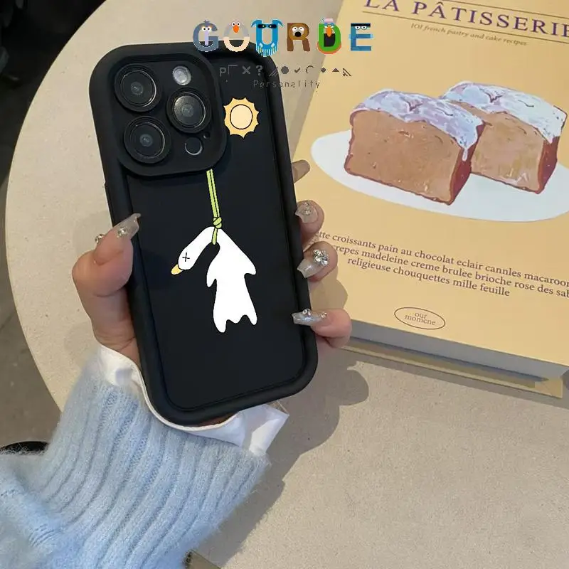 Gourde الكرتون الشمس معلقة أنماط بطة مشوية جراب هاتف آيفون 16 15 14 12 13 11 برو ماكس Ip 7 8 زائد آيفون X Xs Xr Xs ماكس