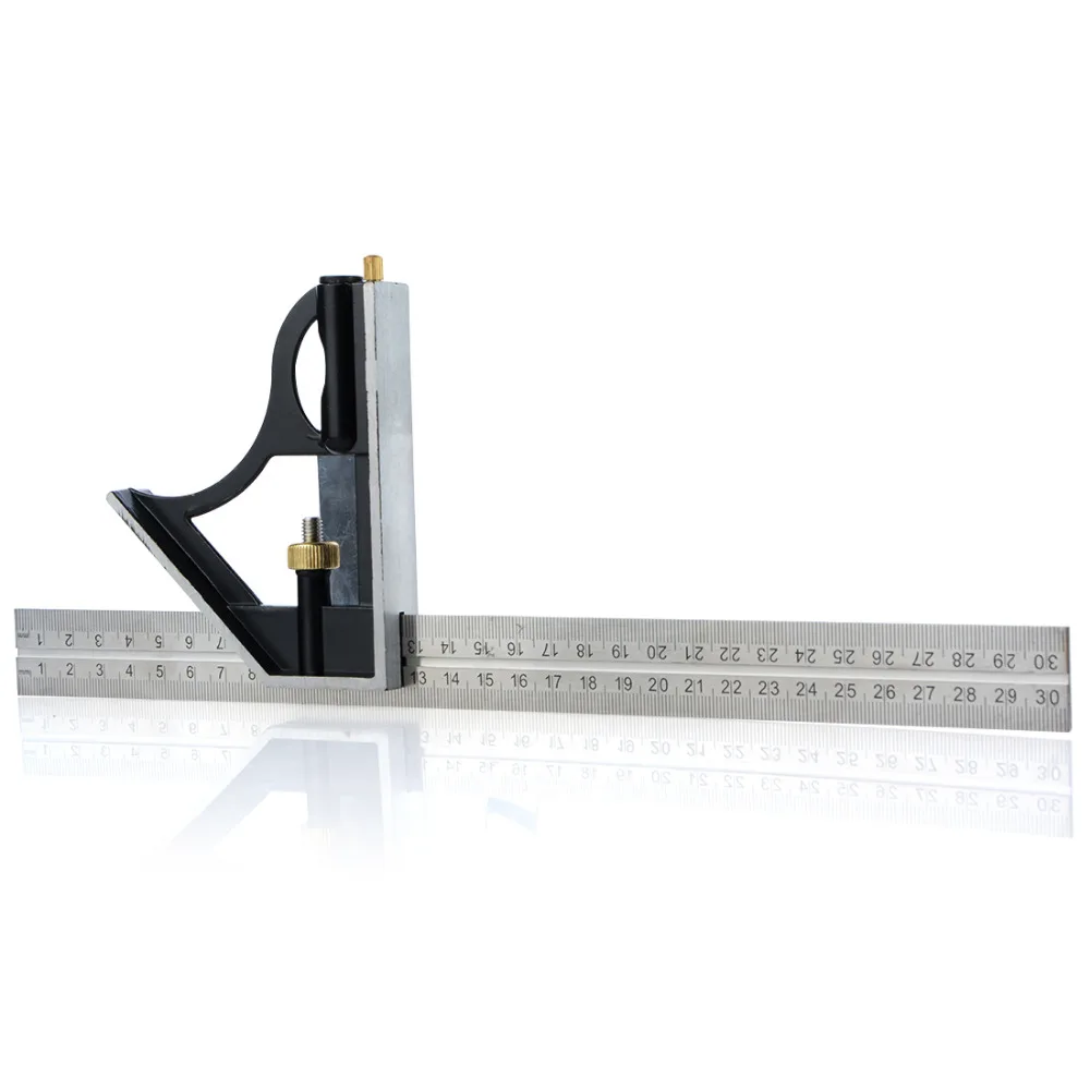 Точные измерительные инструменты из нержавеющей стали, алюминиевая комбинация, квадратная фурнитура для мастерской «сделай сам», угол, уровень 12 дюймов (300 мм)