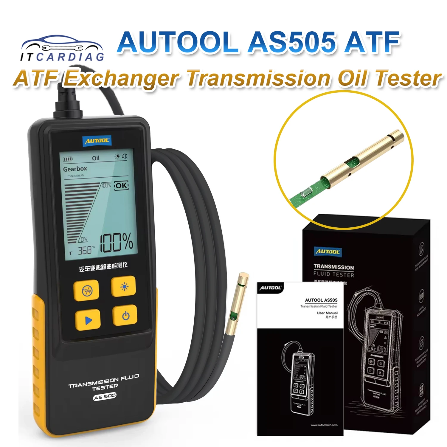 AUTOOL AS505 Automotive Transmission Oil Tester Digital Gasoline & Diesel Car ATF Exchanger Transmission Oil Repair Tools