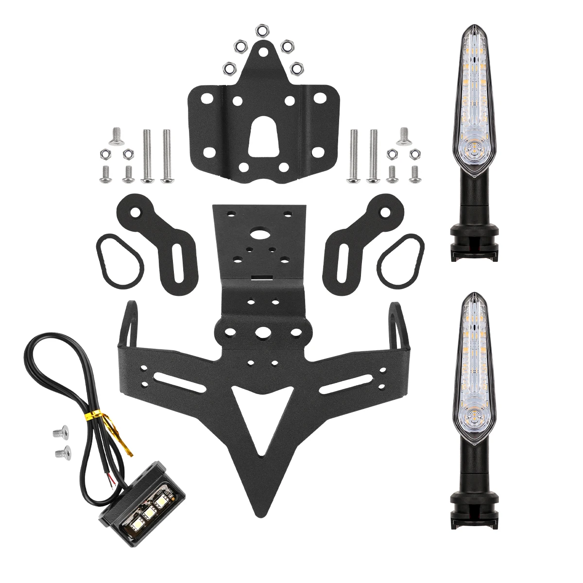 لياماها MT-07/FZ-07 2013-2023 دراجة نارية لوحة ترخيص حامل الحاجز مزيل تسجيل قوس مع LED MT07 MT 07 2018 #4