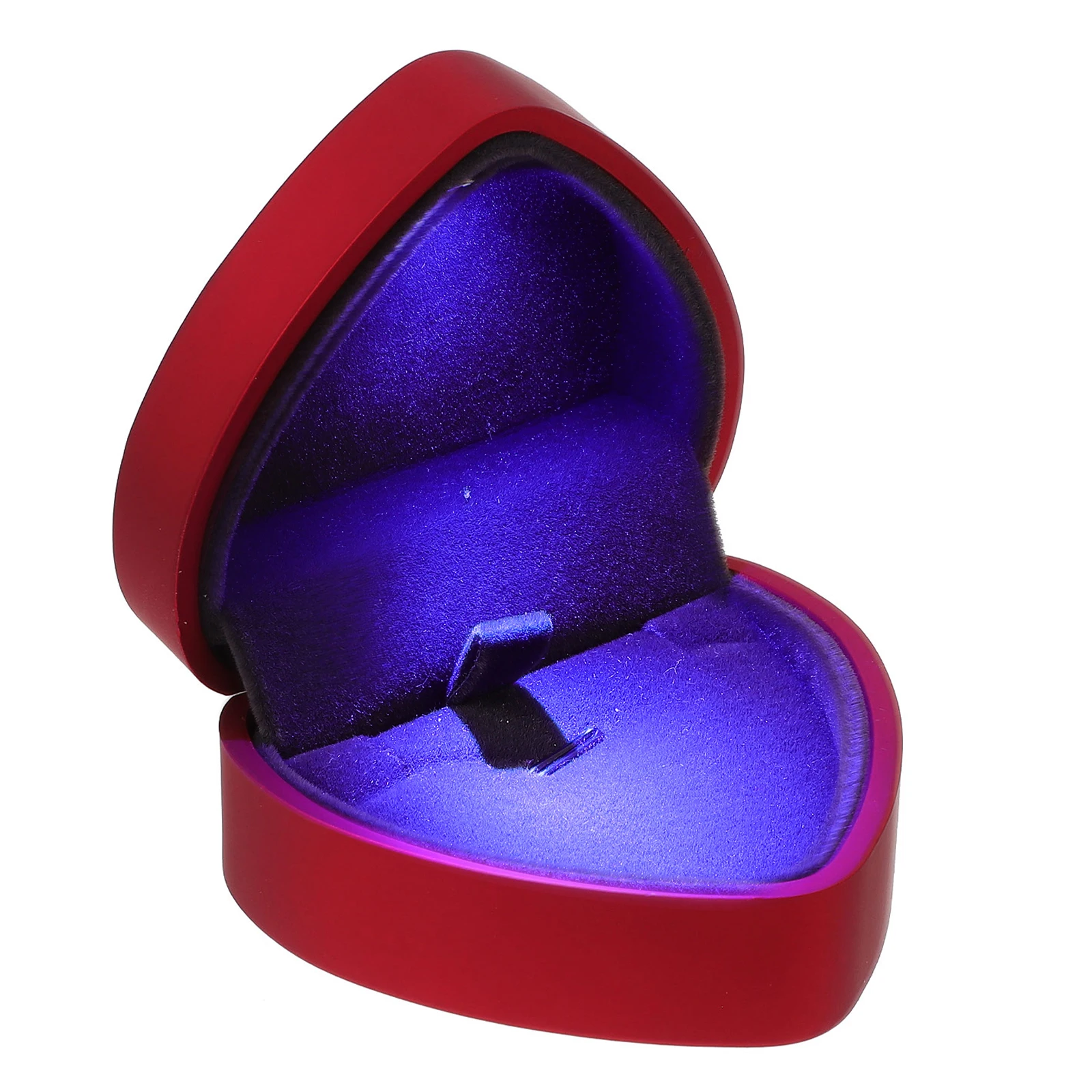 

Heart Shaped Romantic Plastic Container Packing Jewelry Case LED Light Storage Organizer Case Packing Blue Glow