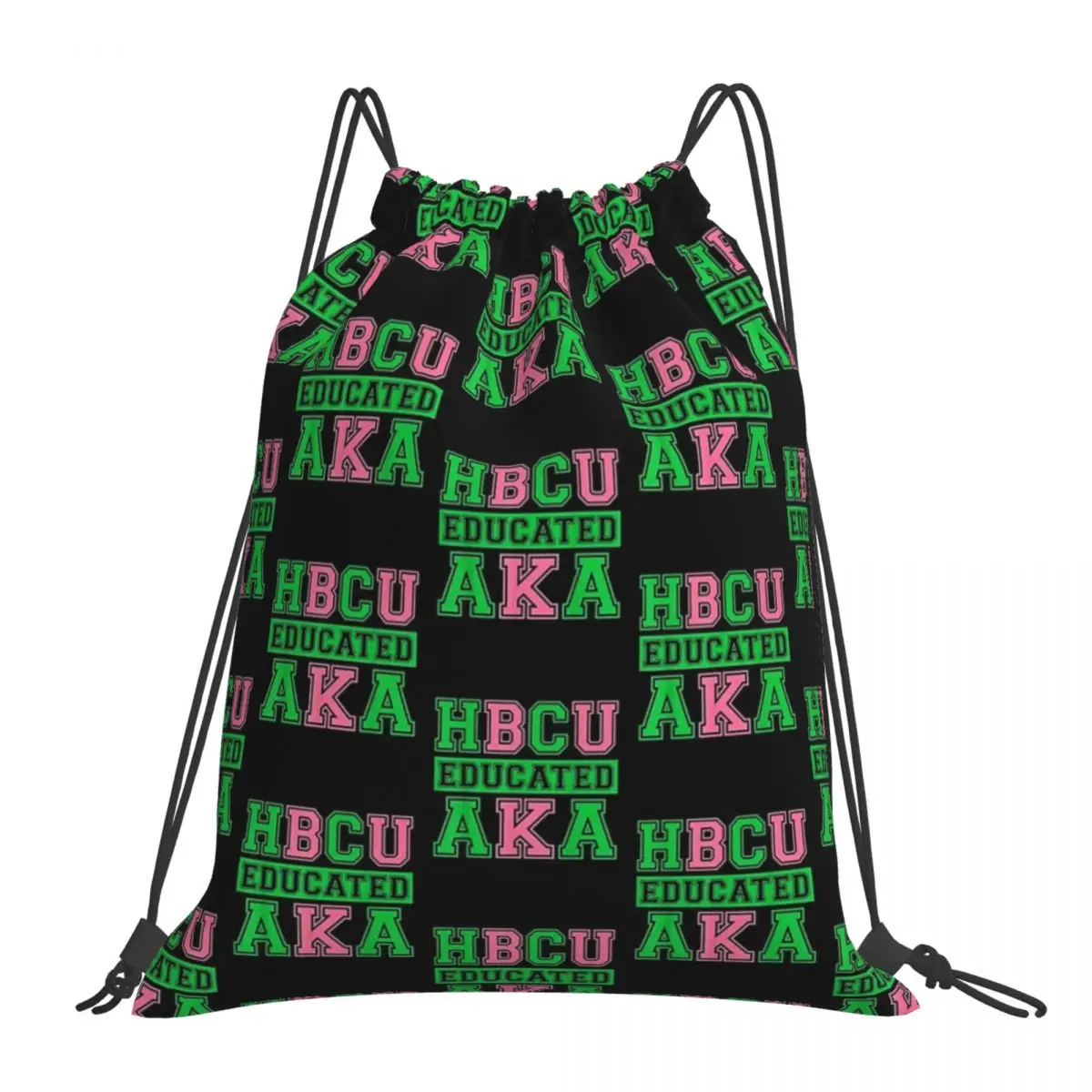 HBCU Grad AKA Sorority Paraphernalia, HBCU Educated AKA Backpacks Drawstring Bags Drawstring Bundle Pocket Sports Bag Book Bags