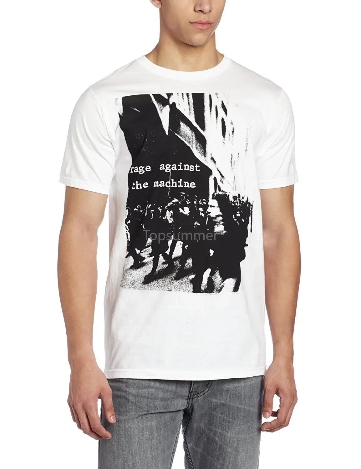 Cool Custom Novelty Retro Rage Against The Machine Riot Men'S Top Tee T-Shirt