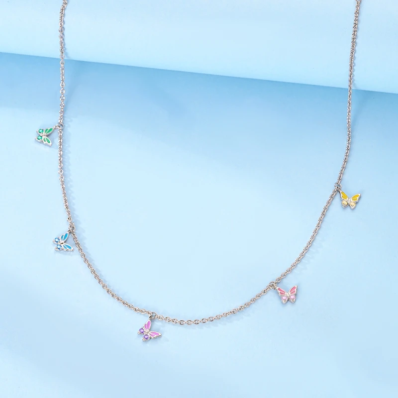 جديد 925 الاسترليني قلادة فضية الأصلي الزركون القلب فراشة السلاحف الدب قلادة قلادة للنساء هدية مجوهرات الحفلات