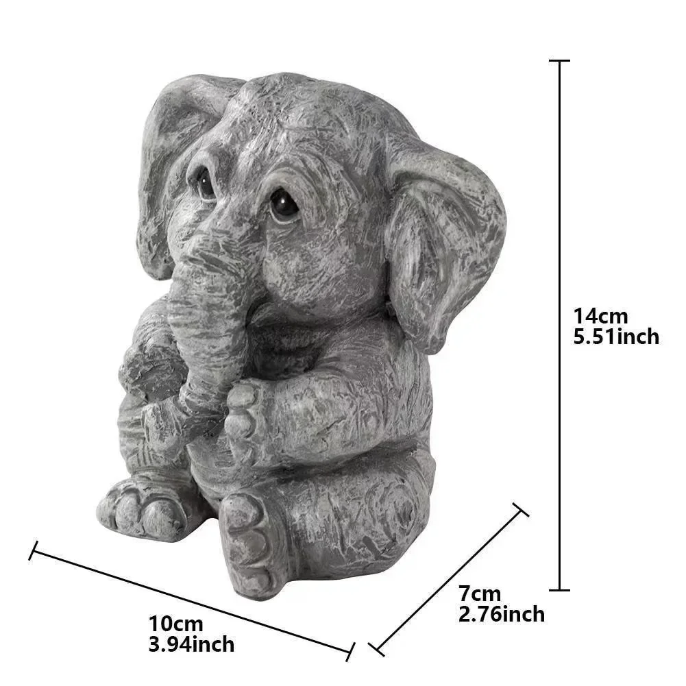 Customized Resin Elephant Statue Hand Carved Large Animal Sculpture for Outdoor Garden Decoration Cute Elephant Grey Ornament