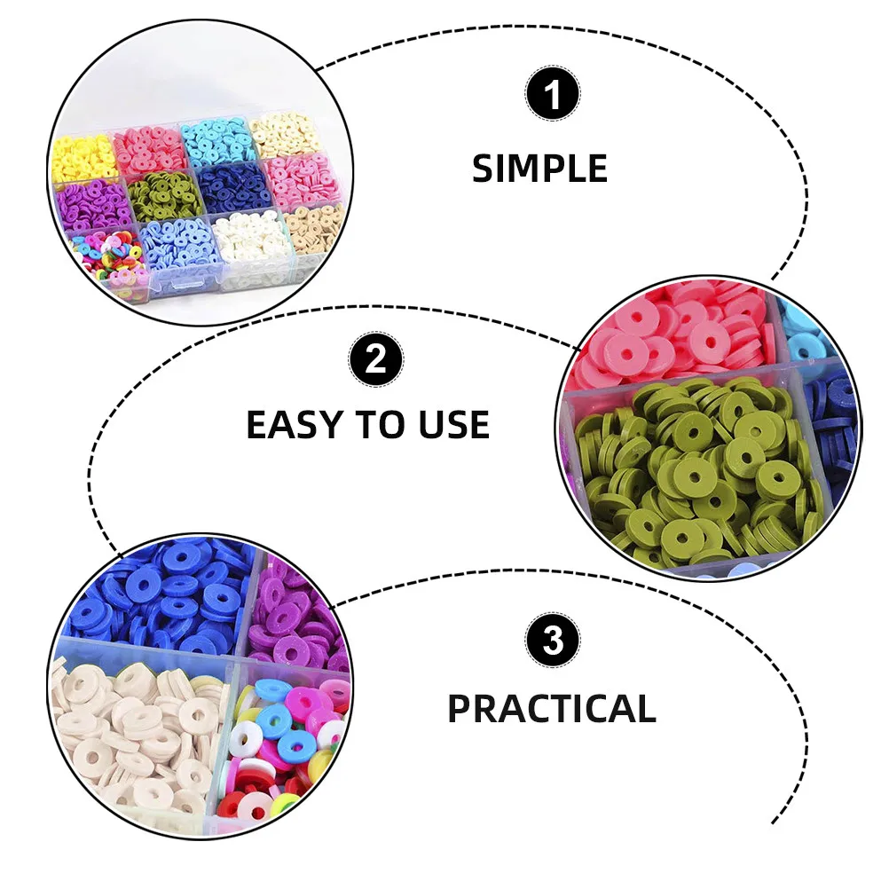 

3600pcs Soft Clay Bead Sheets Loose Beads For Diy Kids Jewelry Making Colorful Round Beads Children Craft Art Supplies