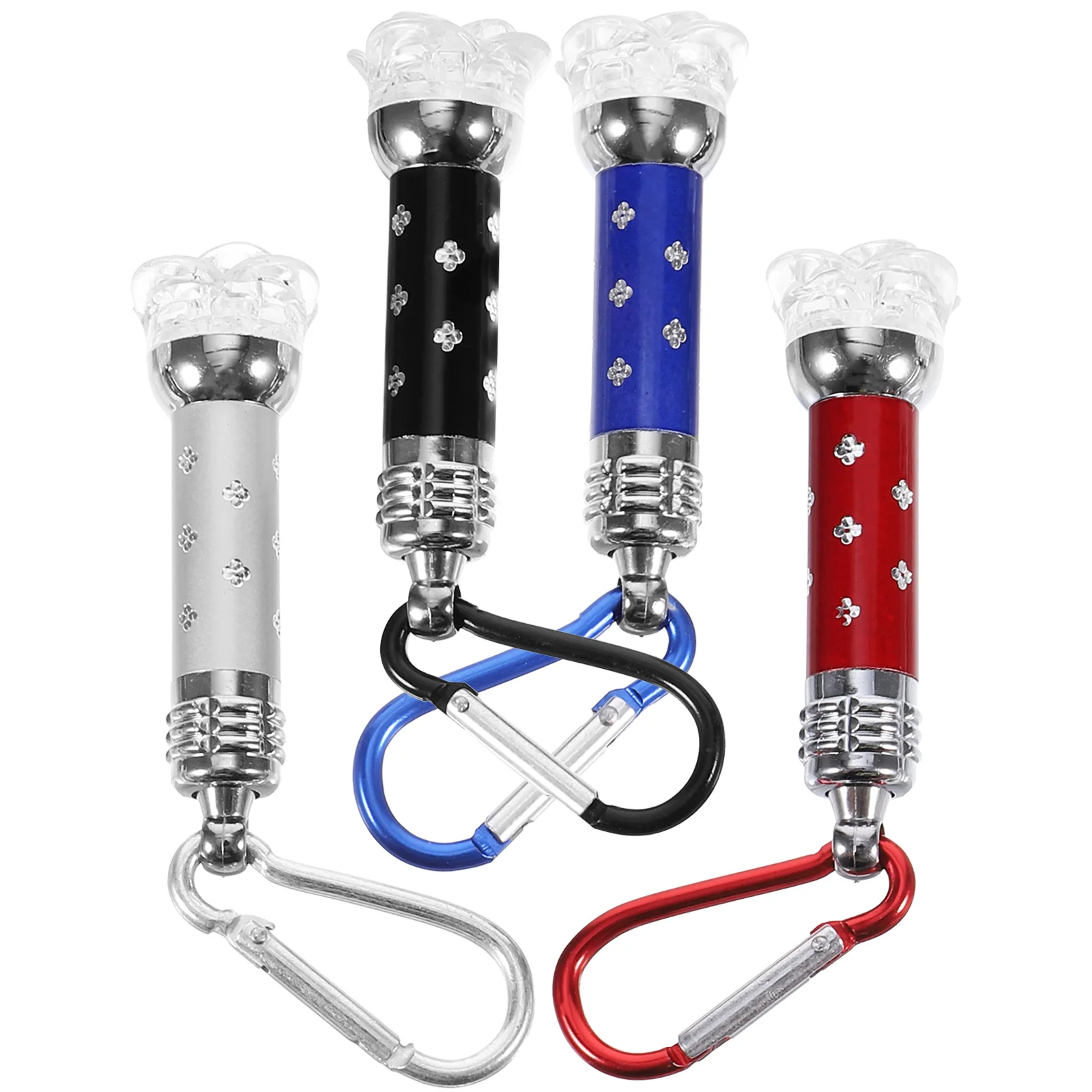 4 قطعة مصباح يدوي LED محمول مع حلقة تسلق لوازم الإضاءة في الهواء الطلق للتخييم والمشي لمسافات طويلة حالات الطوارئ مصباح يدوي صغير