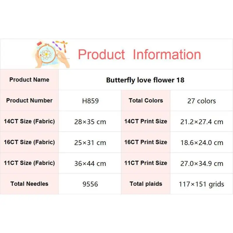 Butterfly Love Flower NKF Stamped Cross Stitch Set 14CT 16CT 11CT Canvas Printed Fabric Sewing Kit DIY Floral Home Decor Crafts