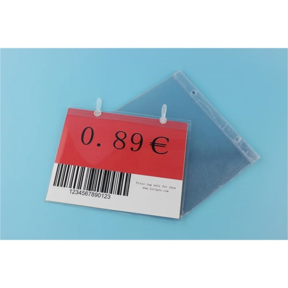 150*120mm 50 Pcs Supermarket Pop Shelf Hook Label Holder Price Tag Sign Ticket Case Hanger Label Frame