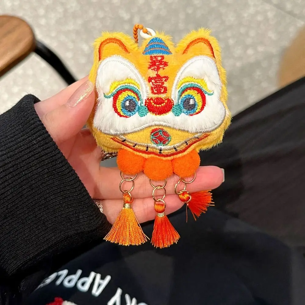 Chinese Style Lion Dance Tassels Pendant Awakened Lion Year of Horse Lion Dance Keychain Cartoon Red Horse Mascot