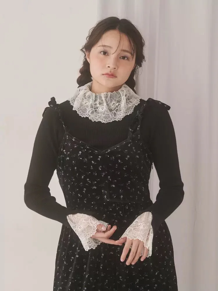 Frühling und Herbst Pullover Japanische Süße Spitze High Neck Pullover Mädchen Frauen Slim Fit Täglich Grundlegende Gestrickte Pullover Tops 2025