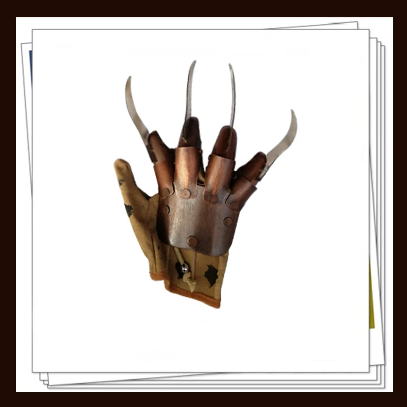 Halloween Freddy Metal Claws Freddy Leather gloves Cosplay Weapon props  Cartoon toys