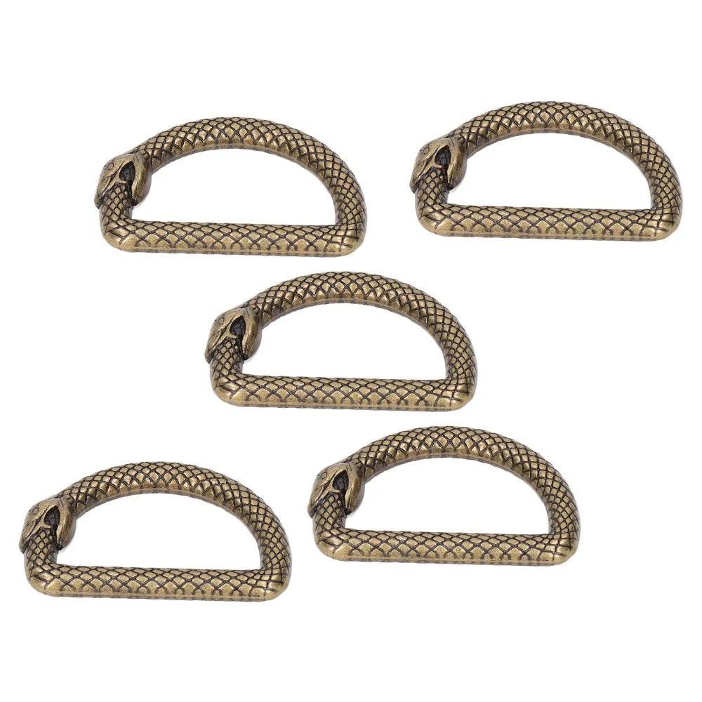 20pcs Durable Zinc Alloy Metal D Rings Snake Pattern Metal Metal Rings Buckle D Rings Buckle DIY Belts
