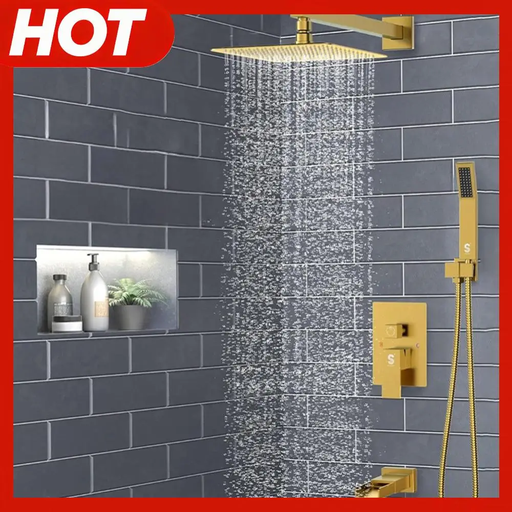 

10 Inch Ultrathin Rainfall Shower Head with Handshower Top Shower Head Shower Combo Set for Home Bathroom Accessories