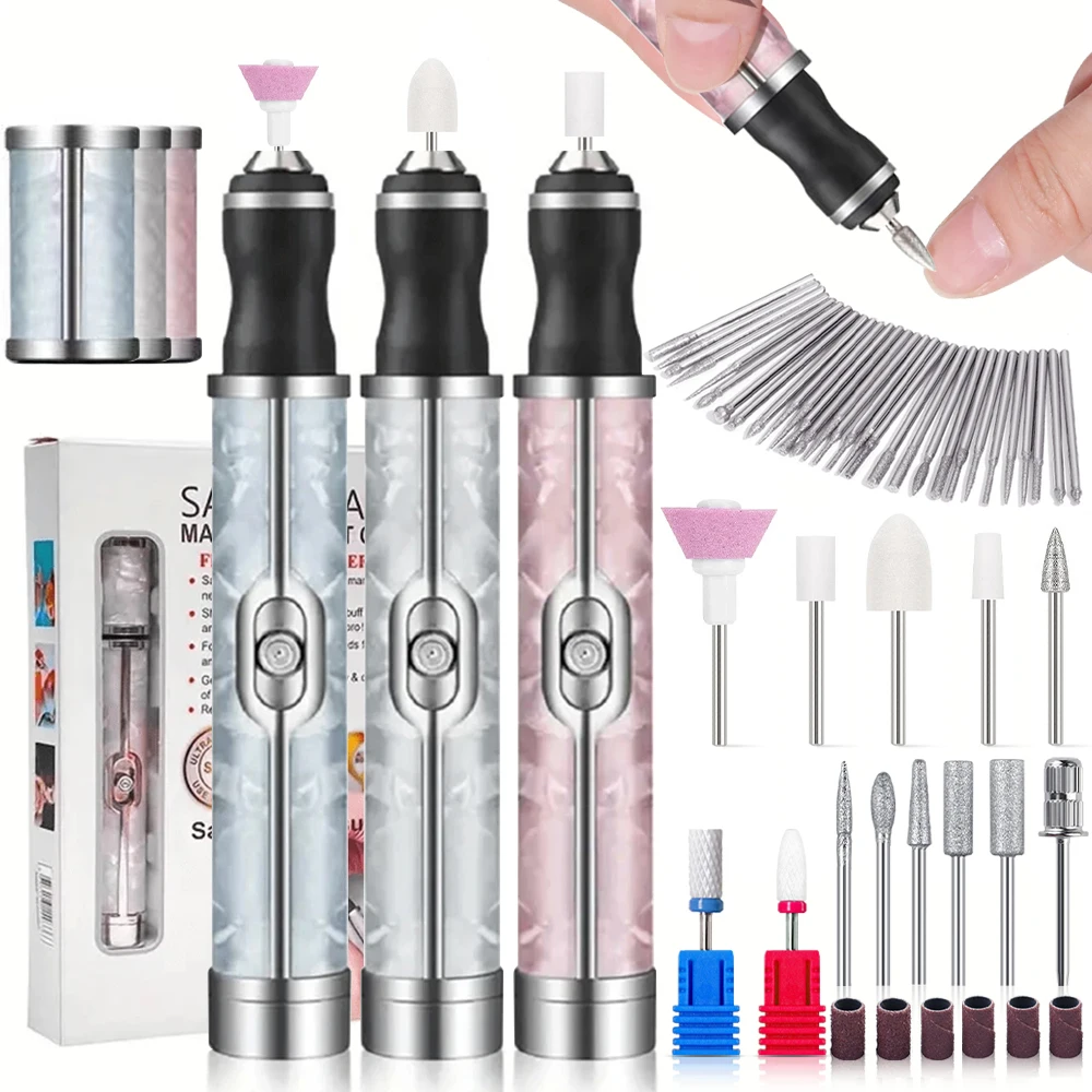 

Many sets Electric Nail File Portable Manicure Pedicure Polishing Grinding Peeling Nail Drill for Fingernail Toenail
