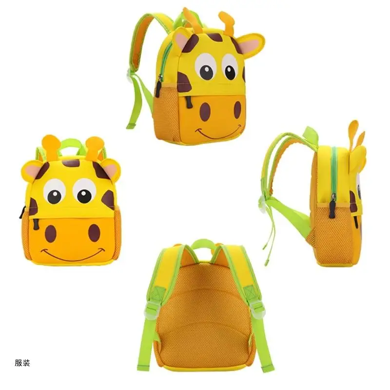 D0UD Shoulder Bag for Child Student Giraffe Rabbit Goat Dog Squirrel-Dinosaur Monkey Chicken-Owl Shaped Schoolbag