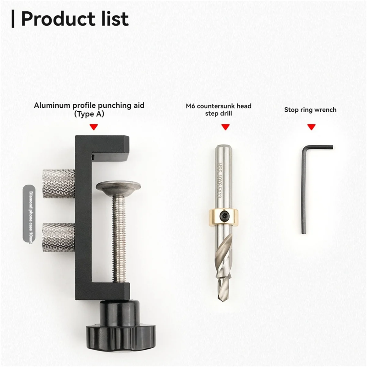 Ganwei Aluminum Alloy Hole Drilling Assistant DIY Countersunk Open Hole Quick Connect Tools Woodworking Clamping Fixing Puncher