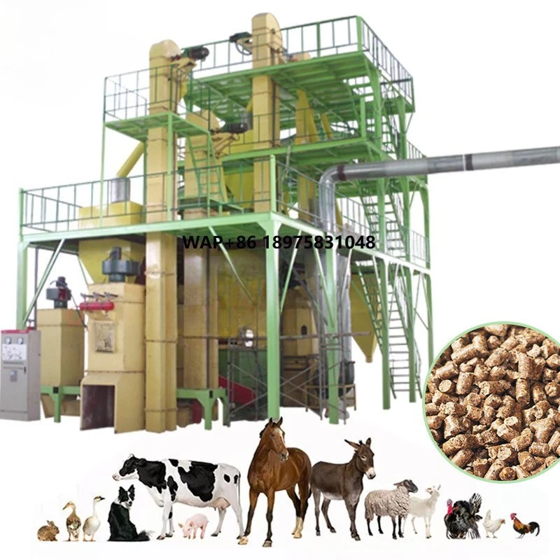 1-2 Tons Per Hour Complete Poultry Animal Feed Pellet Machine/Cattle, Chicken, Pig Feed Production Line Price