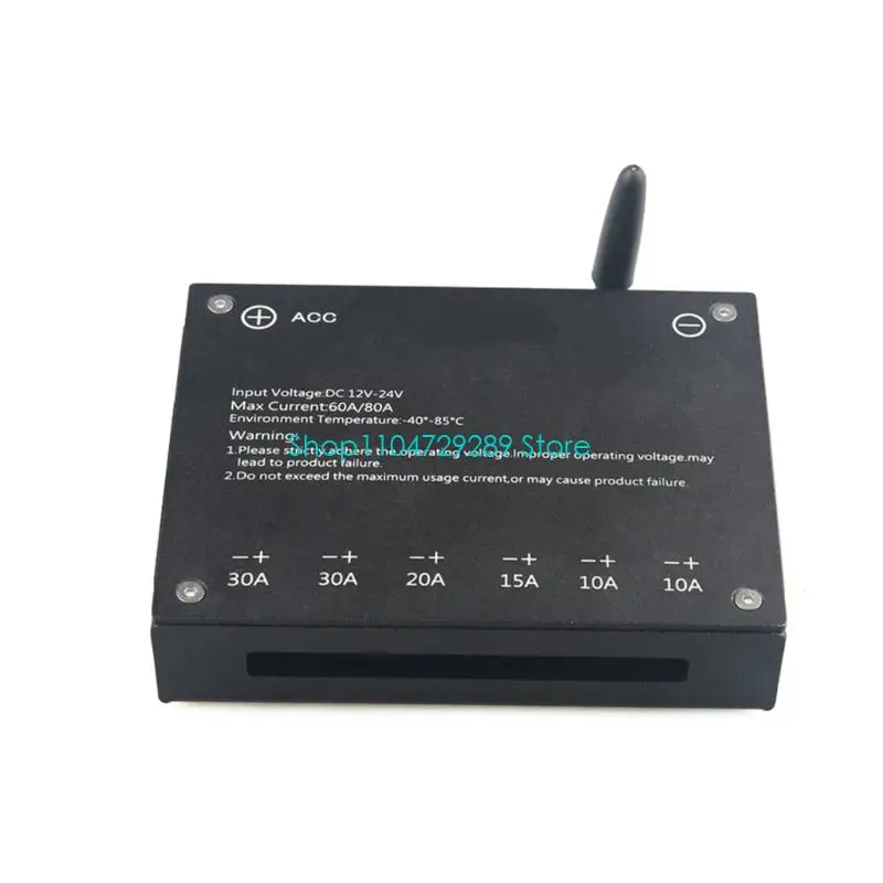 D8KE Lighting Control Panel 6 Gang Touch Panel for 12V 24V Systems, Backlit Buttons, Separate Control Box for Vehicle and Boat