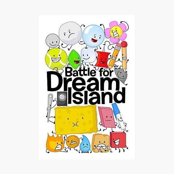 Bfdi Poster White  Poster Sitcker for Art Stickers Decor  Funny Kid Background Window Bumper Wall Living Room Home Laptop