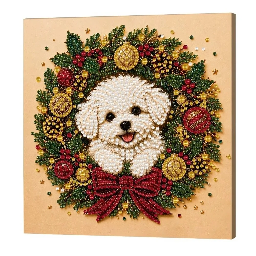 Hobby Self-Adhesive Pearl Painting Kit Wooden Frame Beginner Set Bead Art Kit 20x20cm Christmas Craft Set Art Craft