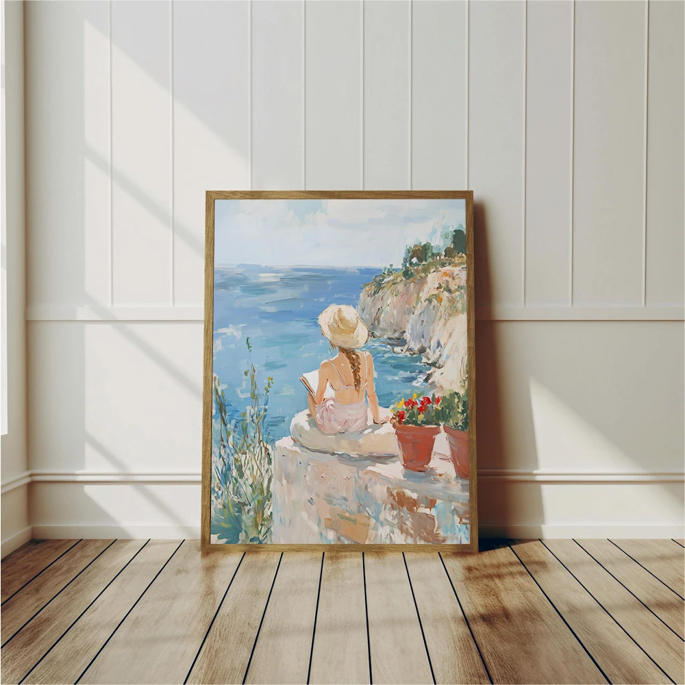 1pc frameless Romantic Vintage Inspired Girls Artwork Poster Soft Feminine Aesthetic Prints Canvas Painting Wall Art Pictures Ho