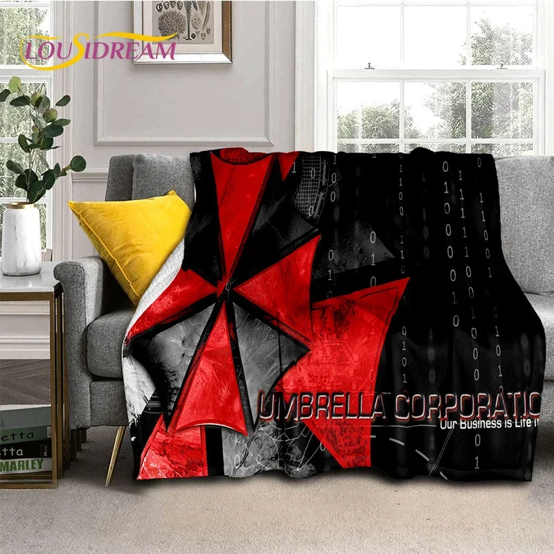 3D Lastest Horro Games R-Resident Evil Soft Flannel Blankets,Throw Blanket Comfortable for Picnic Beds Sofa Home Bedroom Kids HD