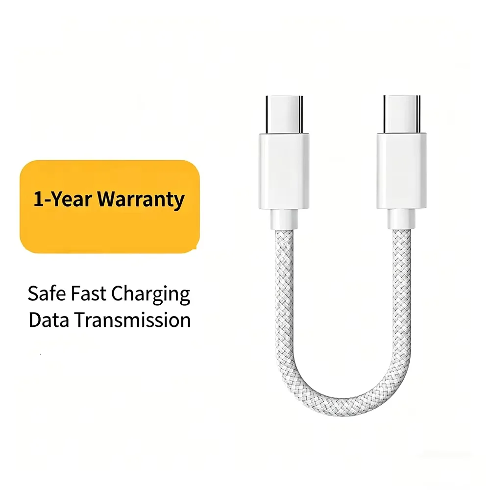 15CM 50CM Kurzes Winkel-USB-C-auf-USB-C-Kabel für schnelles Laden – Kompatibel mit iPhone 17, 16, Xiaomi, Samsung, Huawei, Powerbank – USB-C-Datenkabel
