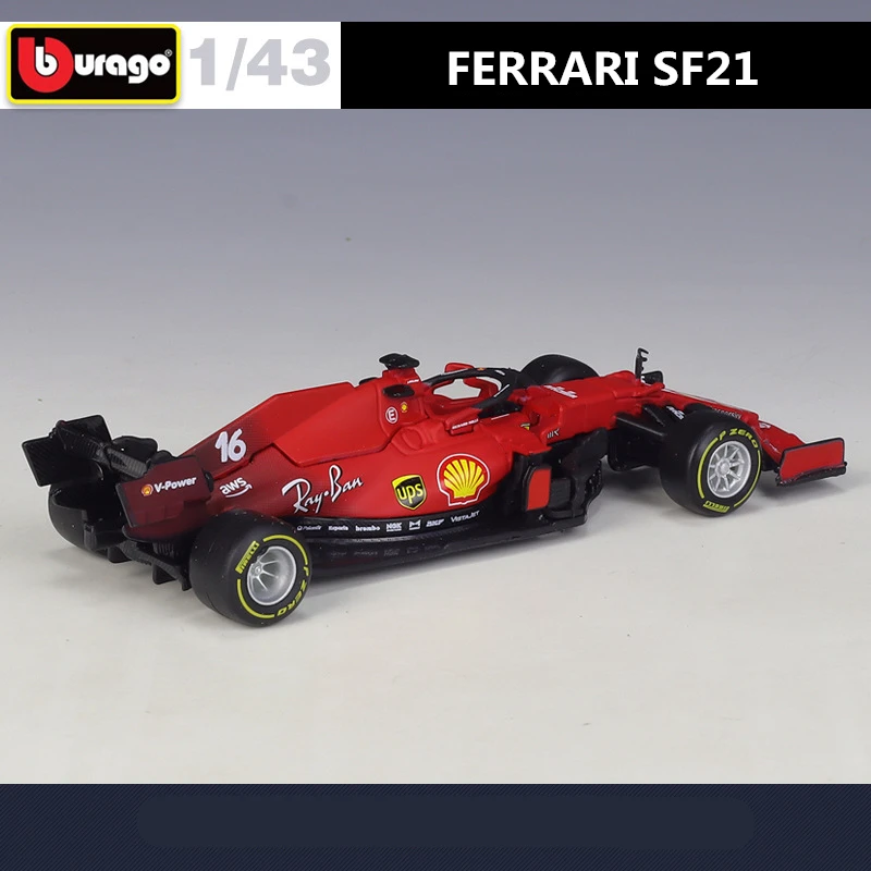 Bburago 1:43 2021 Ferrari F1 Formula SF21 #55 #16 Alloy Sports Car Model Carlos Sainz and Charles Leclerc Exclusive Race Car Toy