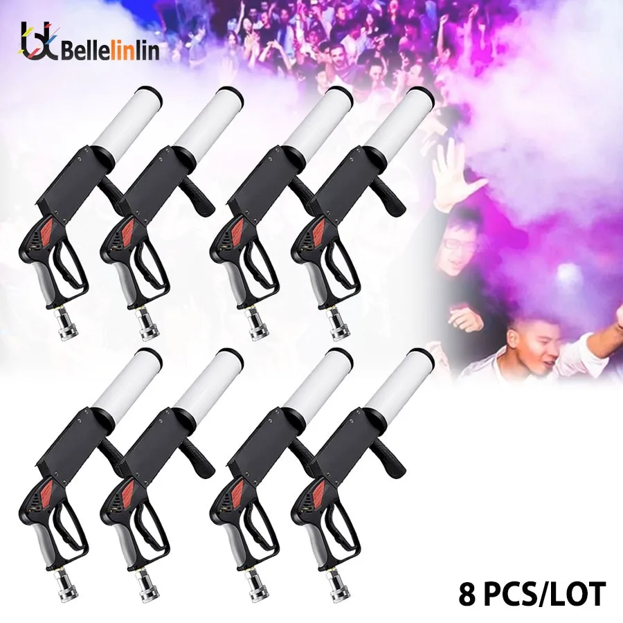 

0 Tax 8Pcs Carbon dioxide gas gun RGB LED handheld dry ice gun disco DJ CO2 atmosphere prop wedding nightclub party Stage smoke