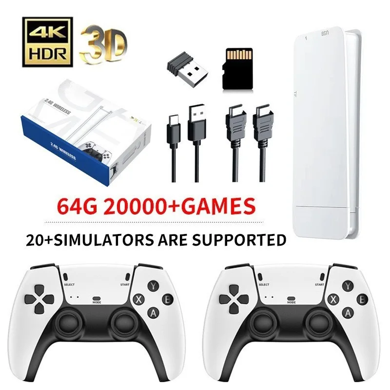 Retro Video Game Console 4K TV Game Stick Built-in 20000 Games Retro Handheld Classic Home Plug and Play Gaming Player