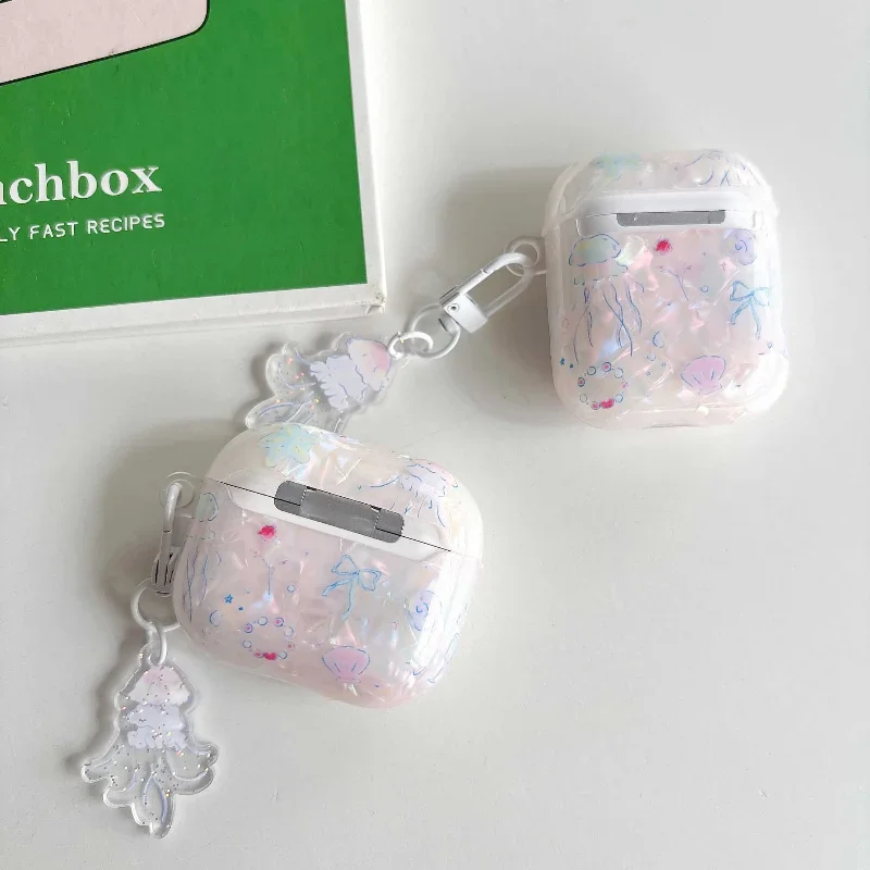 3d Quallen kette Kopfhörer hülle für Airpods 1 2 3 Abdeckung stoßfest für Airpod Pro Pro2nd Ins Korea Fundas