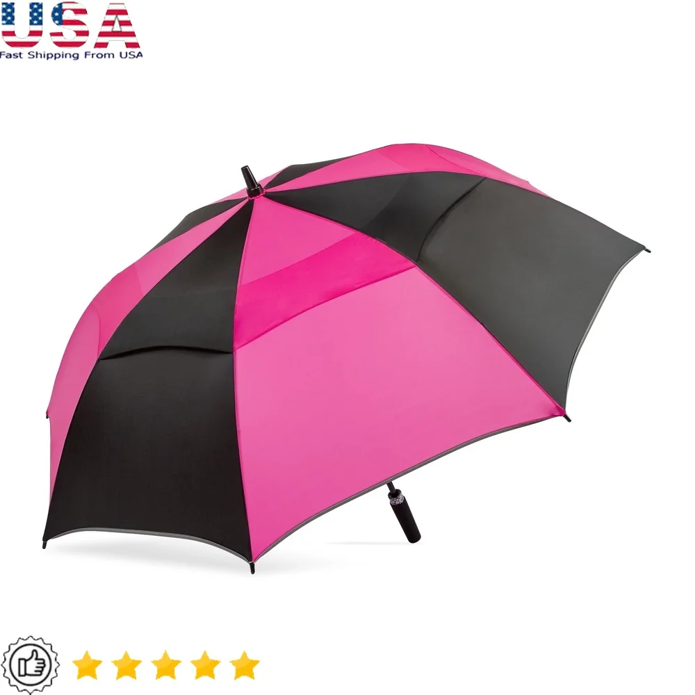 

Вентилируемый зонт для гольфа с автоматическим открытием, 58 дюймов, UPF 50, водонепроницаемый, ветрозащитный, прочный, ручка для спорта на открытом воздухе