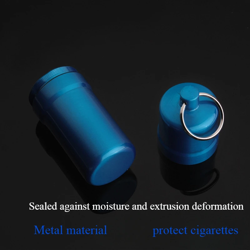 Multicolor Aluminum Alloy Cigarette Box Waterproof Cigarete Case Pill Toothpick Capsule Cigarette Accessory Mens Gift Gadgets