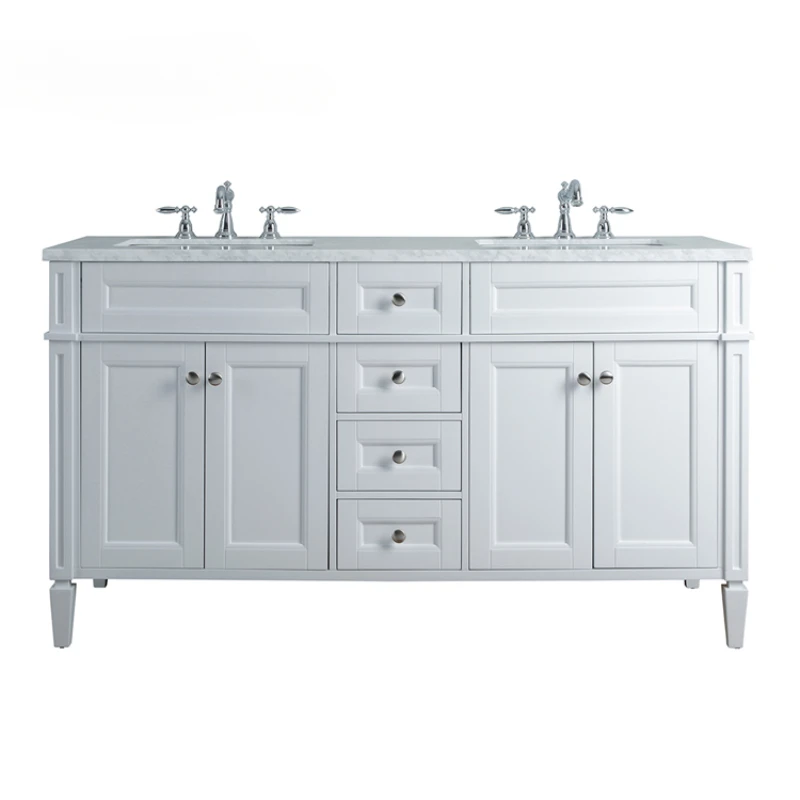 french style solid wood bathroom vanity cabinet set for hotel bathroom sink cabinet