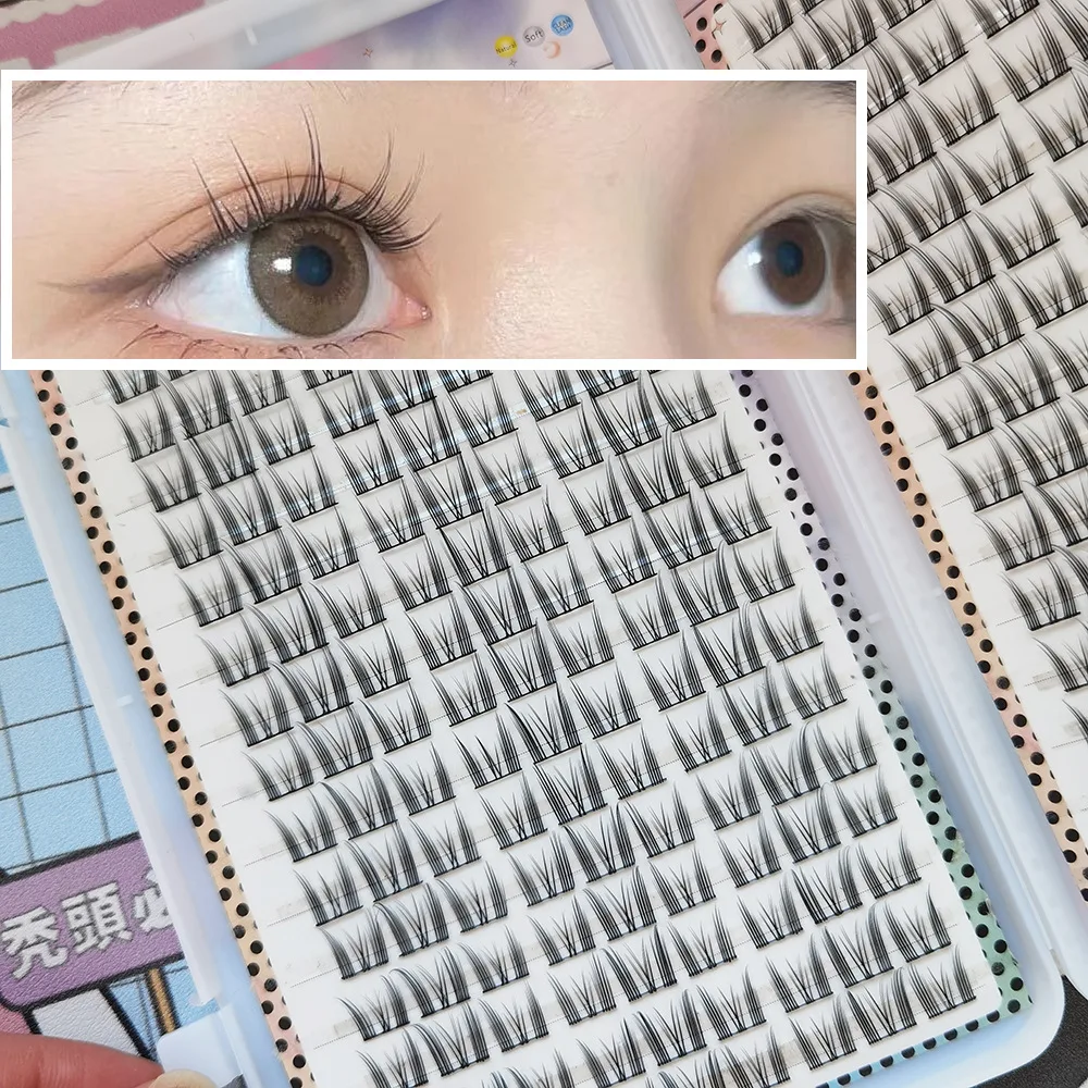 MIAOJIE Grote wimpers met puntige Cat-Eye C-Curl 10-14 mm wimpers die natuurlijk en licht zijn zonder knipperen om te vergroten