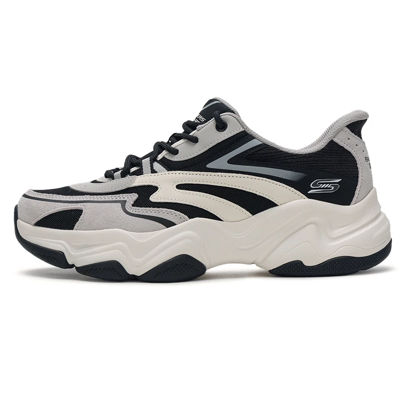 

Skechers Men's Sneakers Retro Trendy Fashion Dad Shoes Thick-Soled Casual Panda Shoes 118335-Wbk