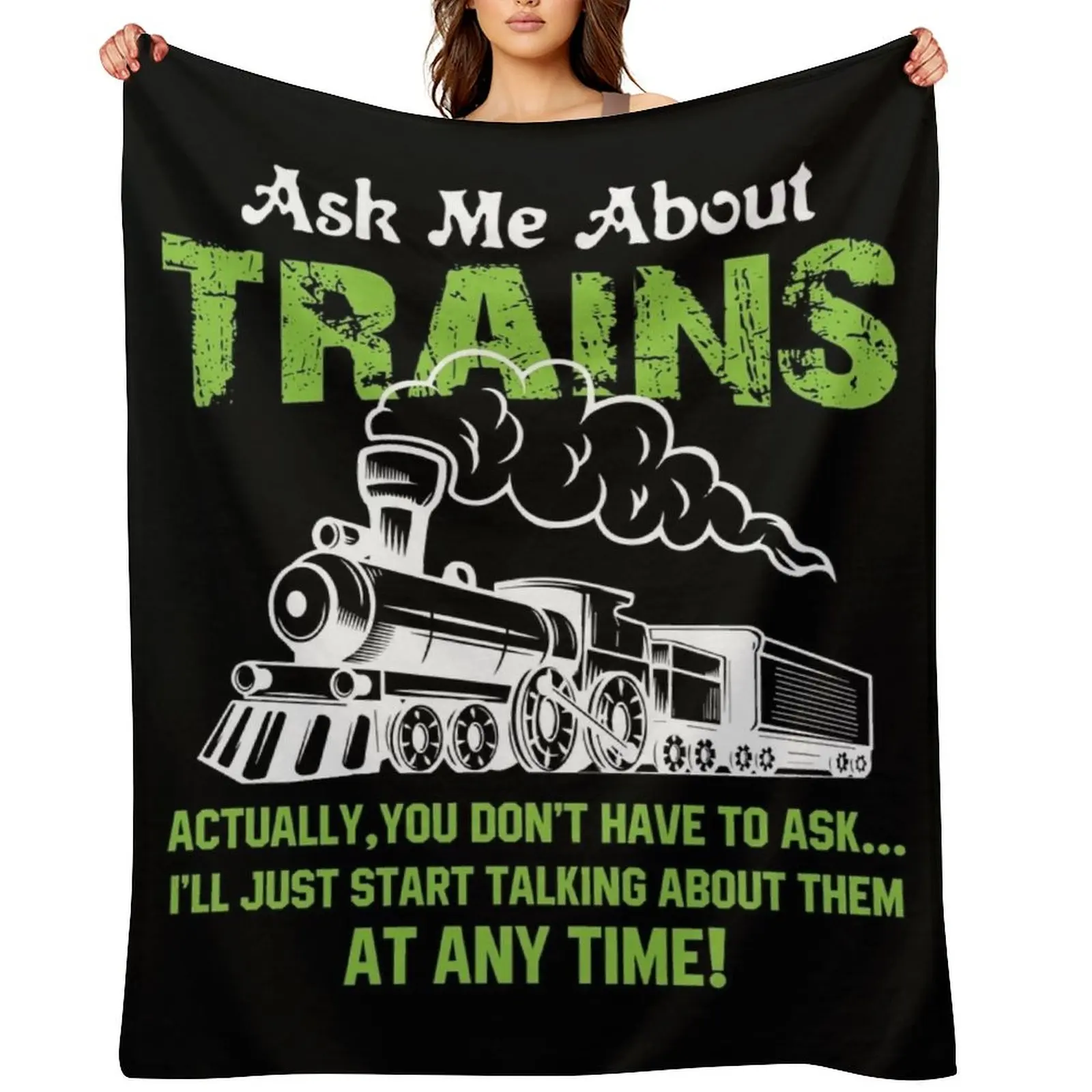 

Railway Train Trains Model Railroad Gift Throw Blanket Soft Decoratives Summer Hairy Blankets