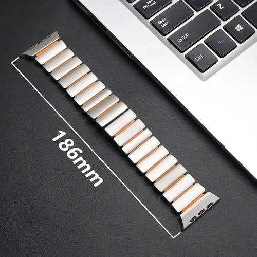 Imagen 2 del producto Correa de Metal de titanio para Apple Watch Band Ultra 3 49mm Series 11 10 46mm pulsera de goma de lujo para Iwatch 9 8 7 SE 3 45mm 44mm