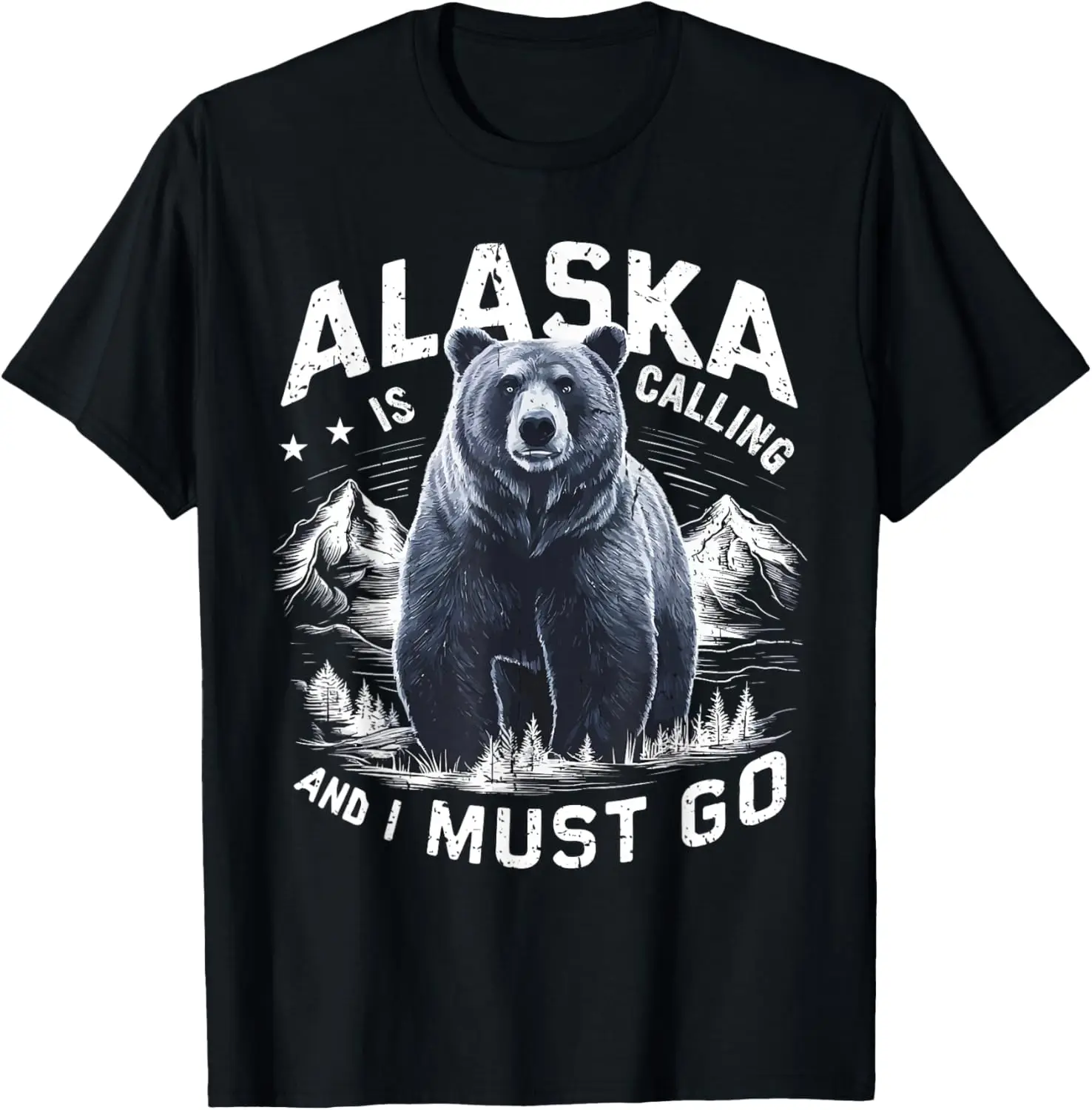 Camiseta Alaska está chamando e devo ir, urso do Alasca e natureza