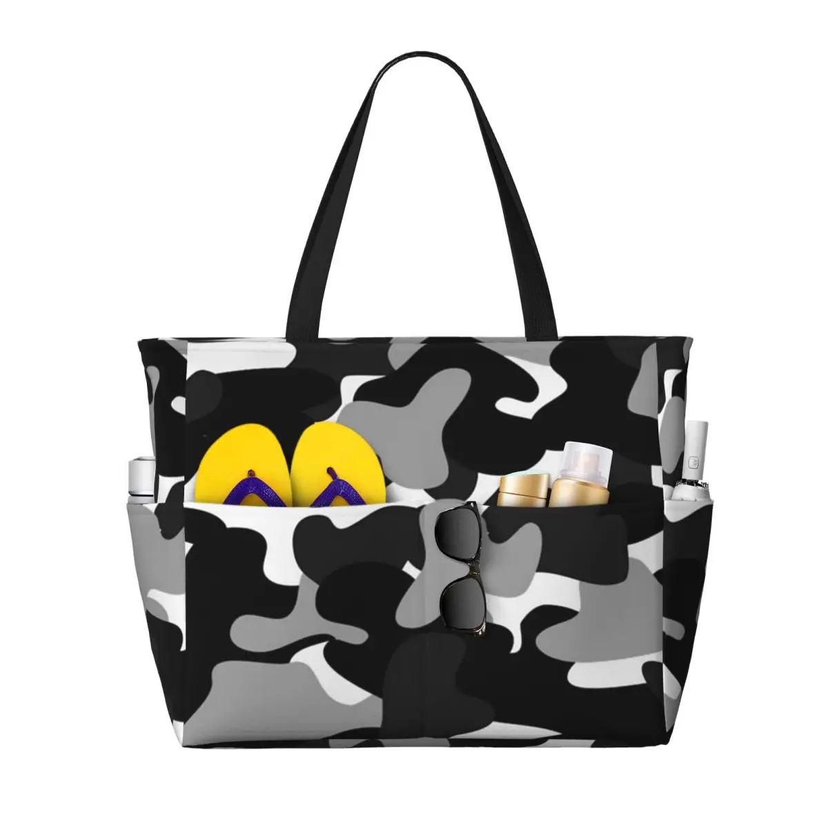 Camouflage Pattern Military Army Background Camo Beach Tote Bag Sport Gym Yoga Duffle Large Tote Bag Women Travel Bag