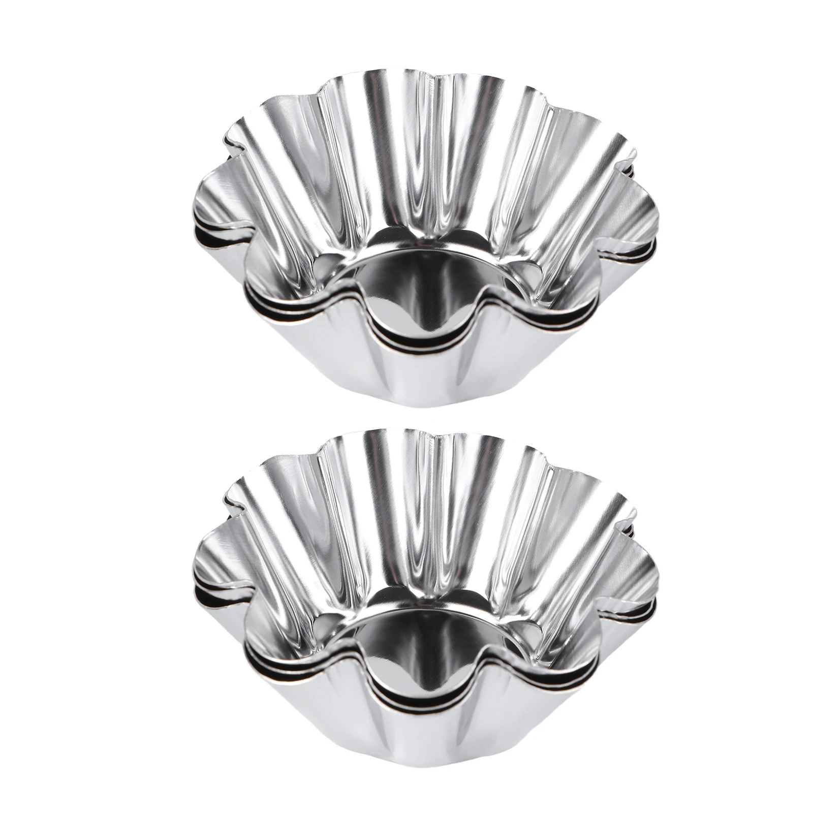 

6 Pcs Mold Tart Pans Stainless Steel Non Stick Stainless Steel Tart Pans Flower Design Muffin Cupcake Tins Baking