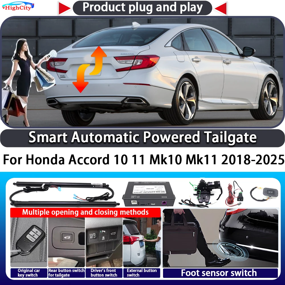 

For Honda Accord 10 11 Mk10 Mk11 2018-2025 Smart Automatic Powered Tailgate Key Control Trunk Close Kit Electric Power Tailgate