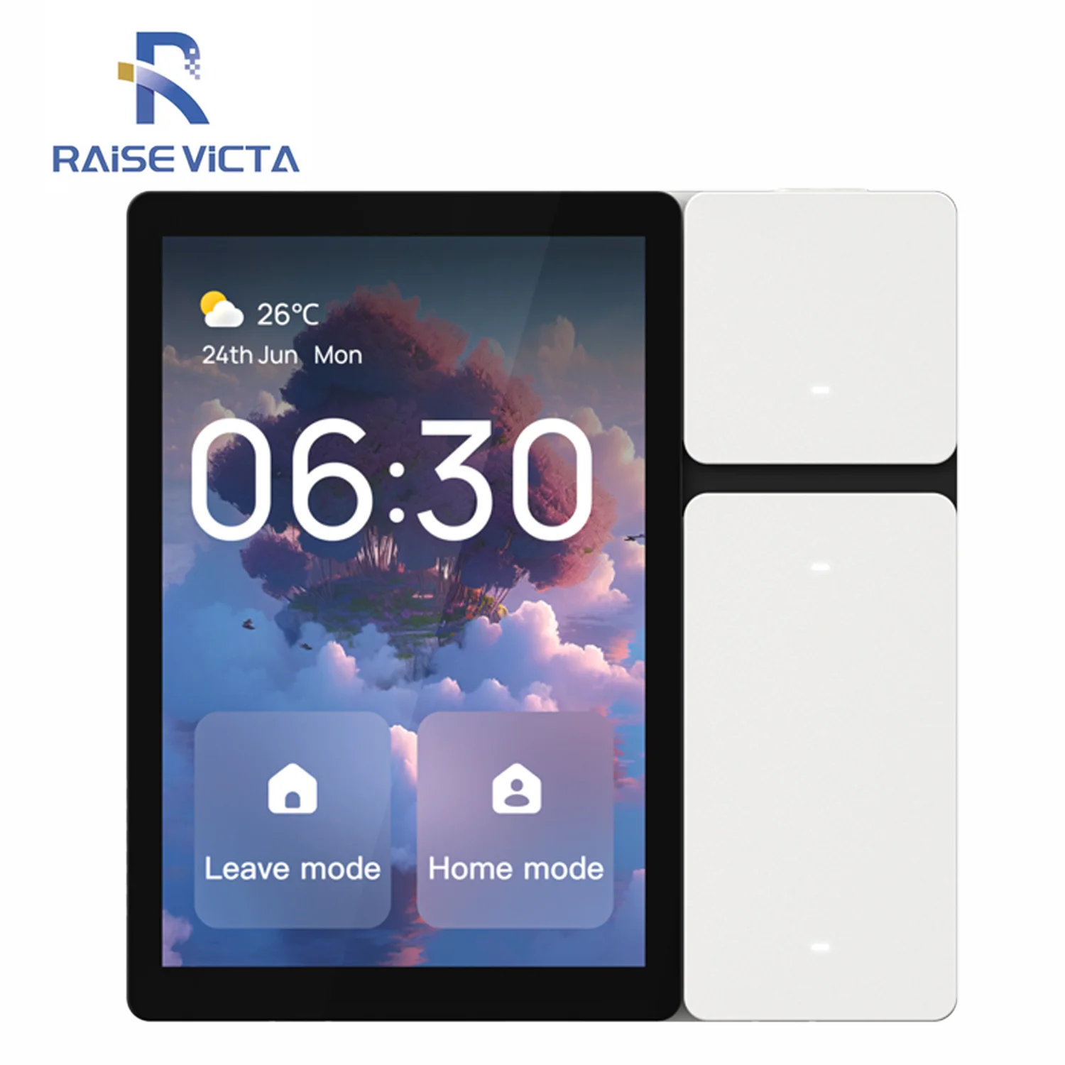 RAISE VICTA  Tuya WiFi 3.5-inch Smart Control Panel Screen 3 Relays with Wi-Fi, IR remote controller and BLE Mesh Gateway