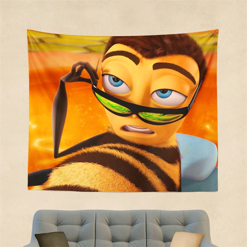 Gaslight Gatekeep Girlboss Barry Benson Bee Movie Meme Tapestry Wall Hanging Art for Bedroom Living Room Decor Home Decoration